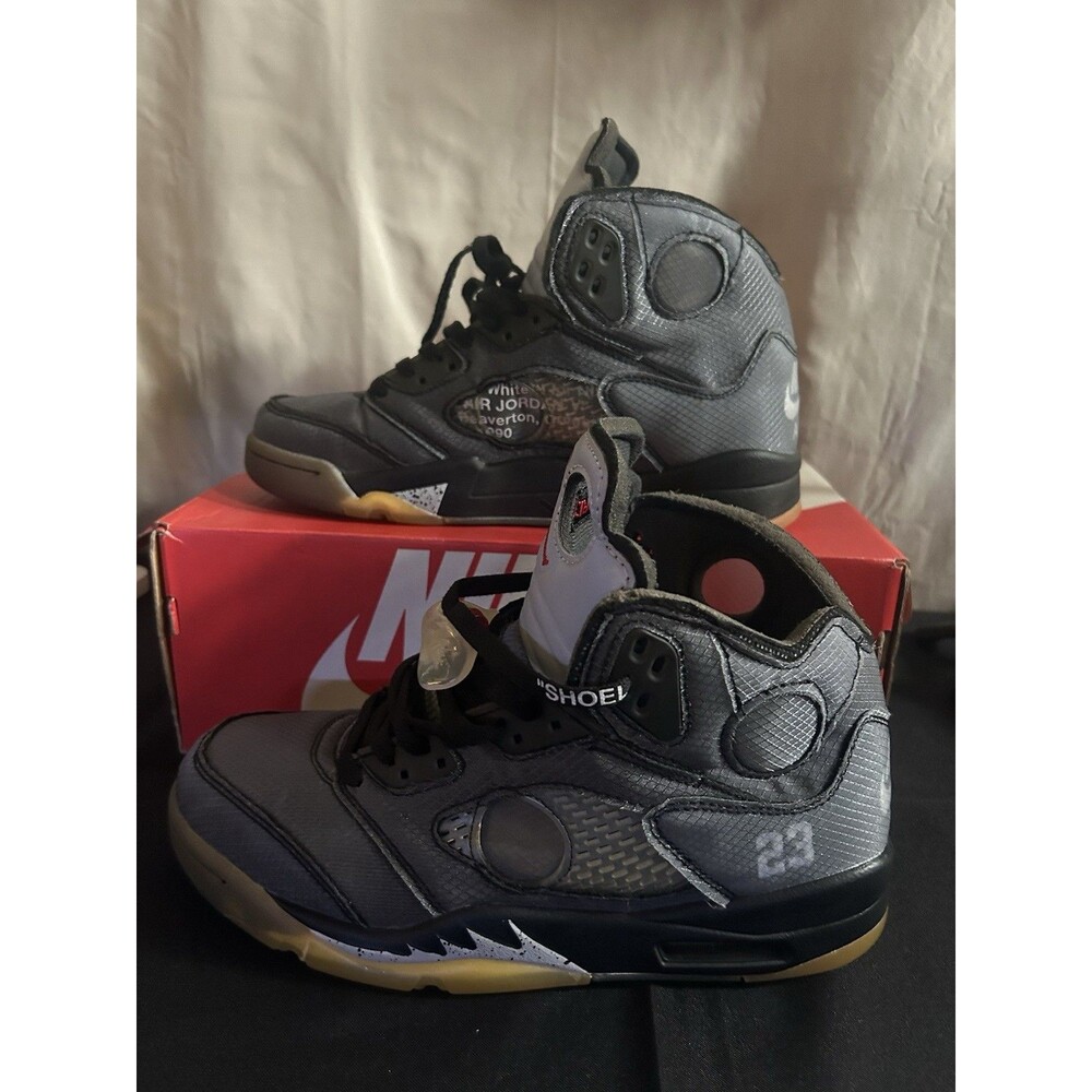 Size 8.5 - Off White x Air Jordan 5 Retro Muslin - Rare - Excellent - Nike